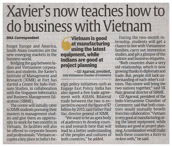 Xavier Institute of Management’s Center for Indo-Vietnamese Studies