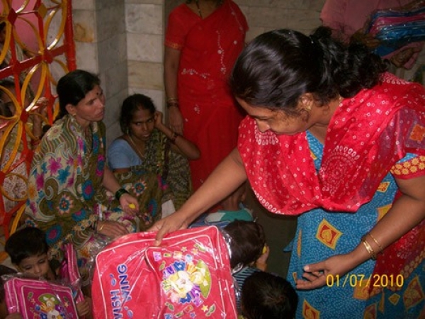 Children&#039;s education stationery at a Balwadi