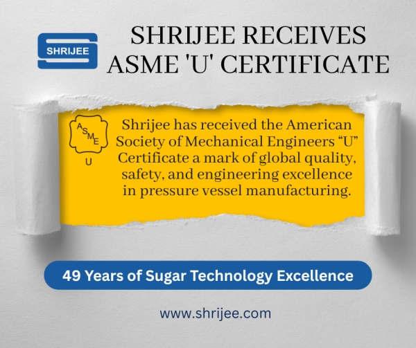 Shrijee receives ASME 'U' certificate